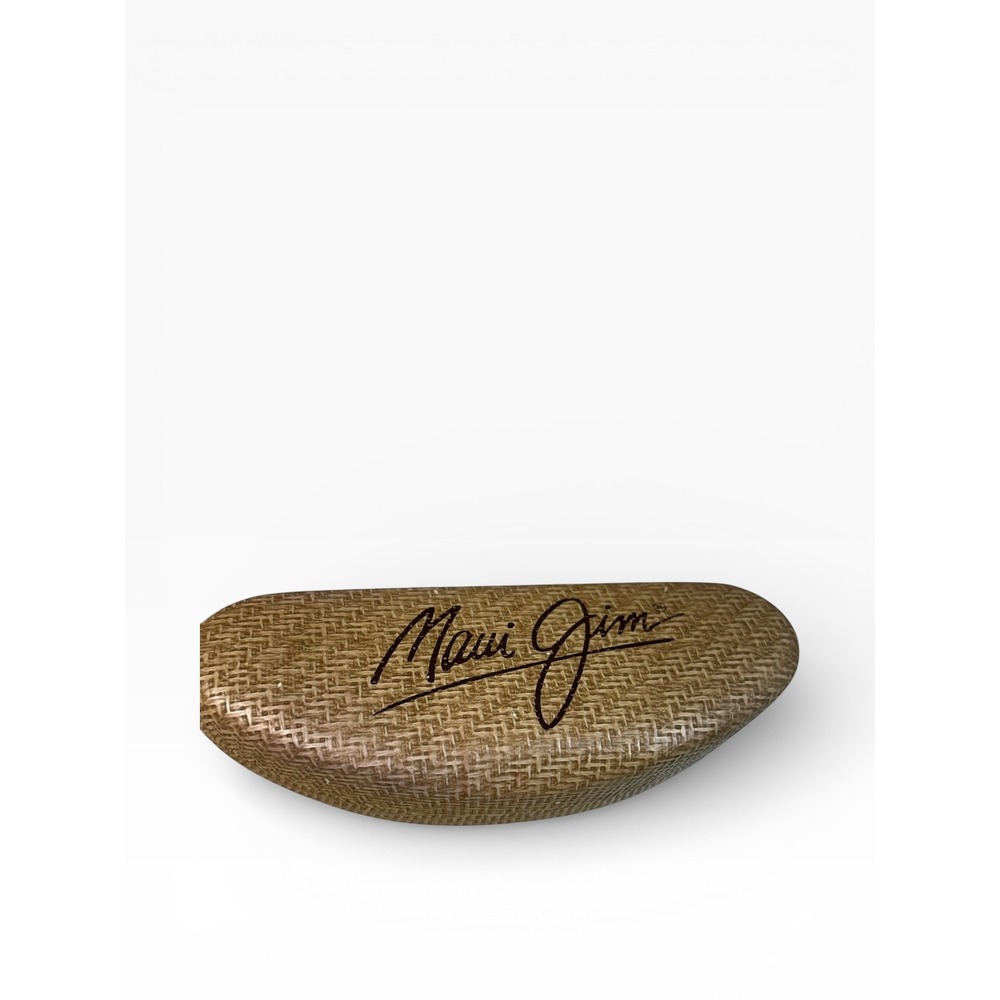Maui Jim‎ Sunglasses Case Hard Shell Brown Woven Pattern Logo Engraved